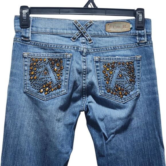 Allen B jeans bootcut amber bling pockets blue denim size 29 - Picture 4 of 9